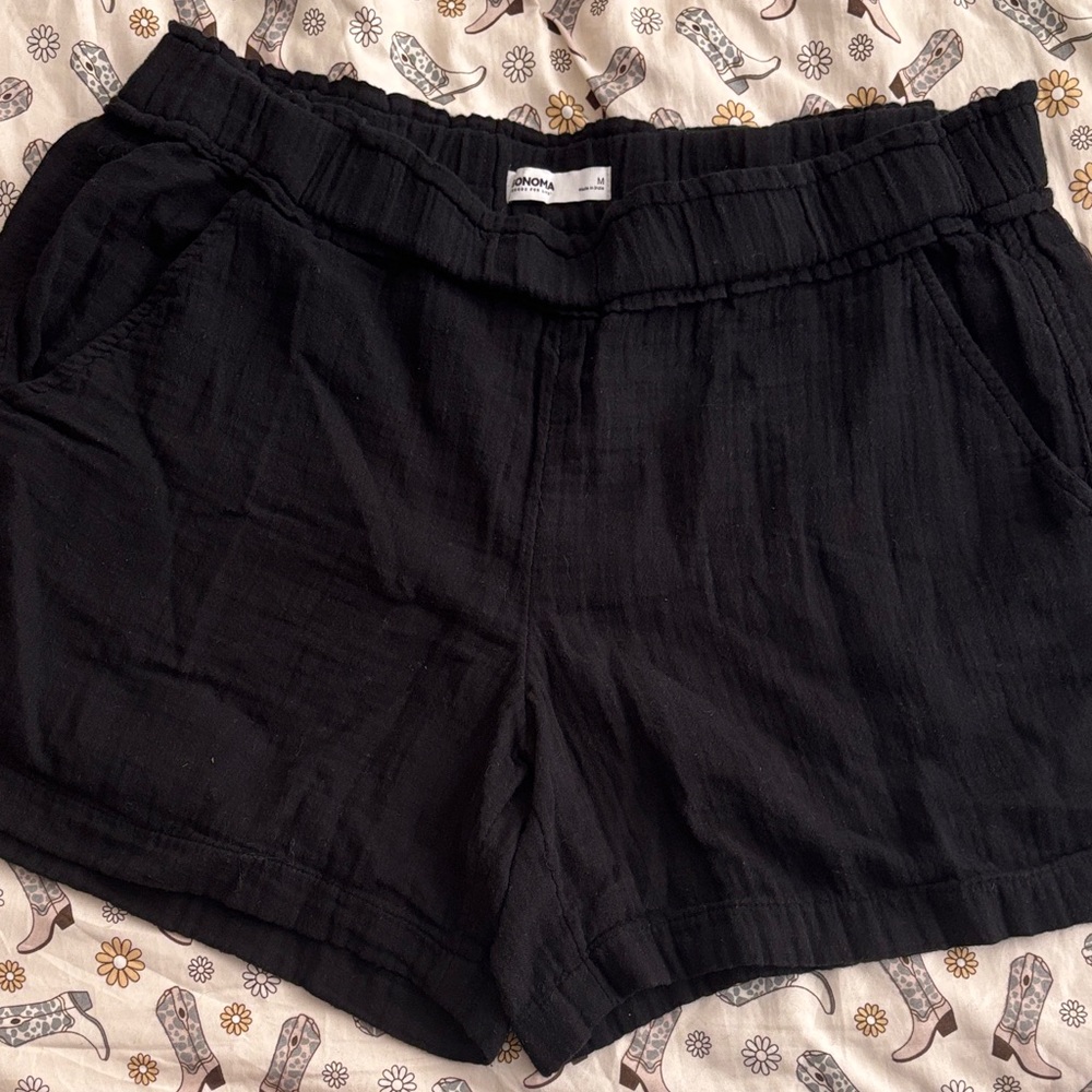 Sonoma Women's High Waist Black Shorts
